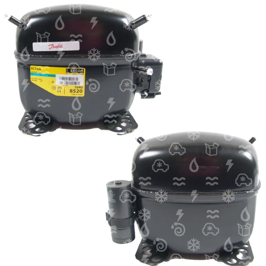 kompresor SECOP / DANFOSS SC15GX, LBP/HBP - R134a, 220-240 V, 50 - 60 Hz